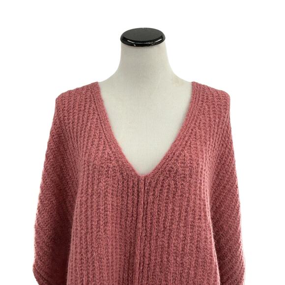 Free People Pink Rose Moonbeam V Neck Sweater - Picture 5 of 11